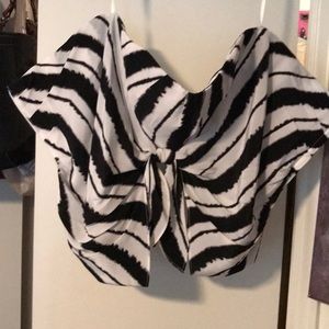 White House Black Market Black and White Halter